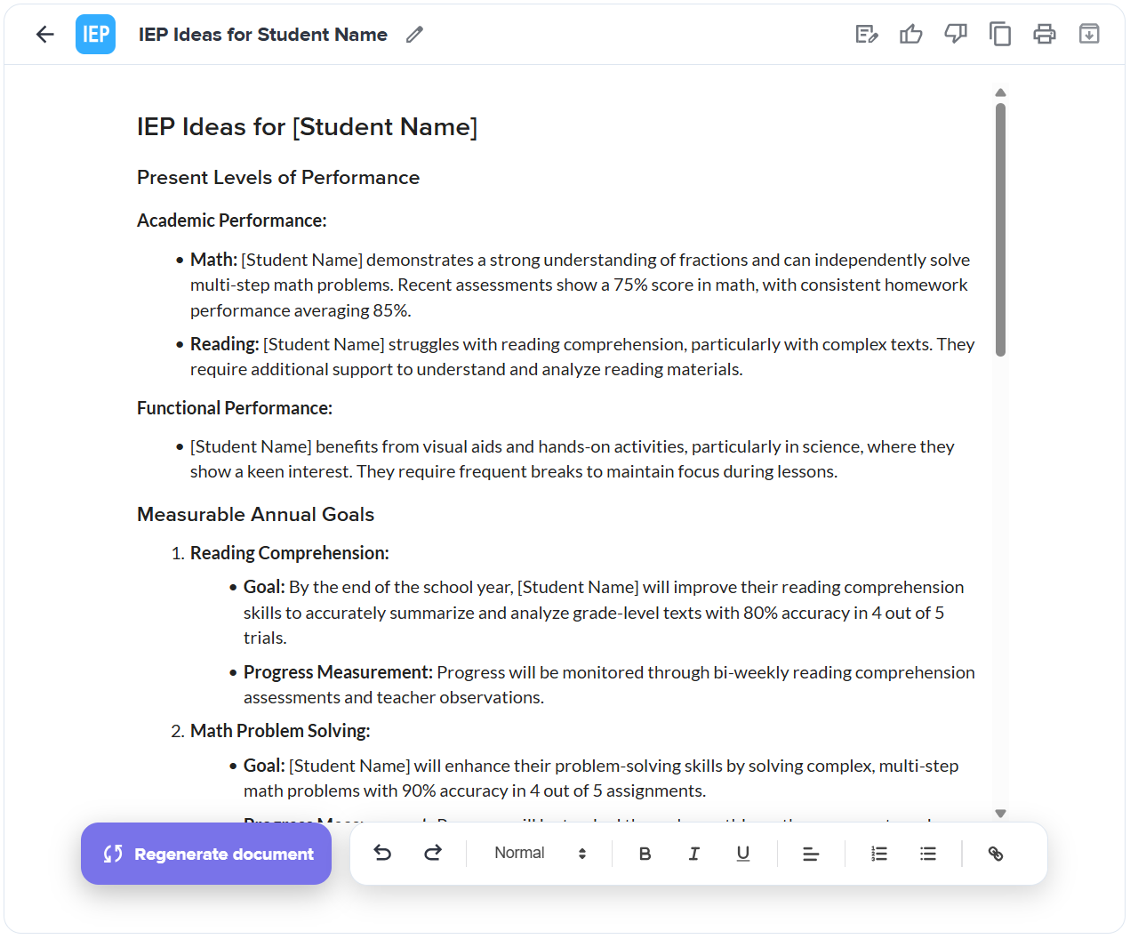 CK-12 | AI Teacher Tools - IEP Planner
